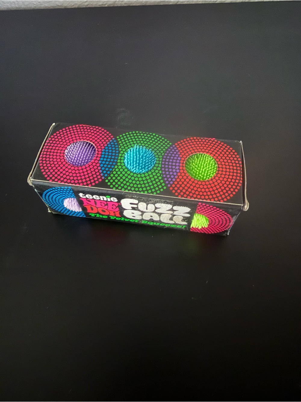 NeeDoh Teenie Fuzz Ball Sensory Toy Set Green Blue Purple